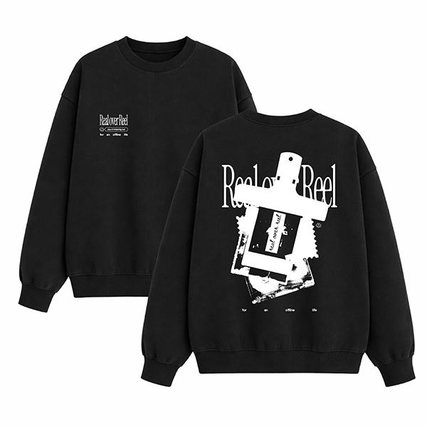 black sweatshirt biały-spokokemp