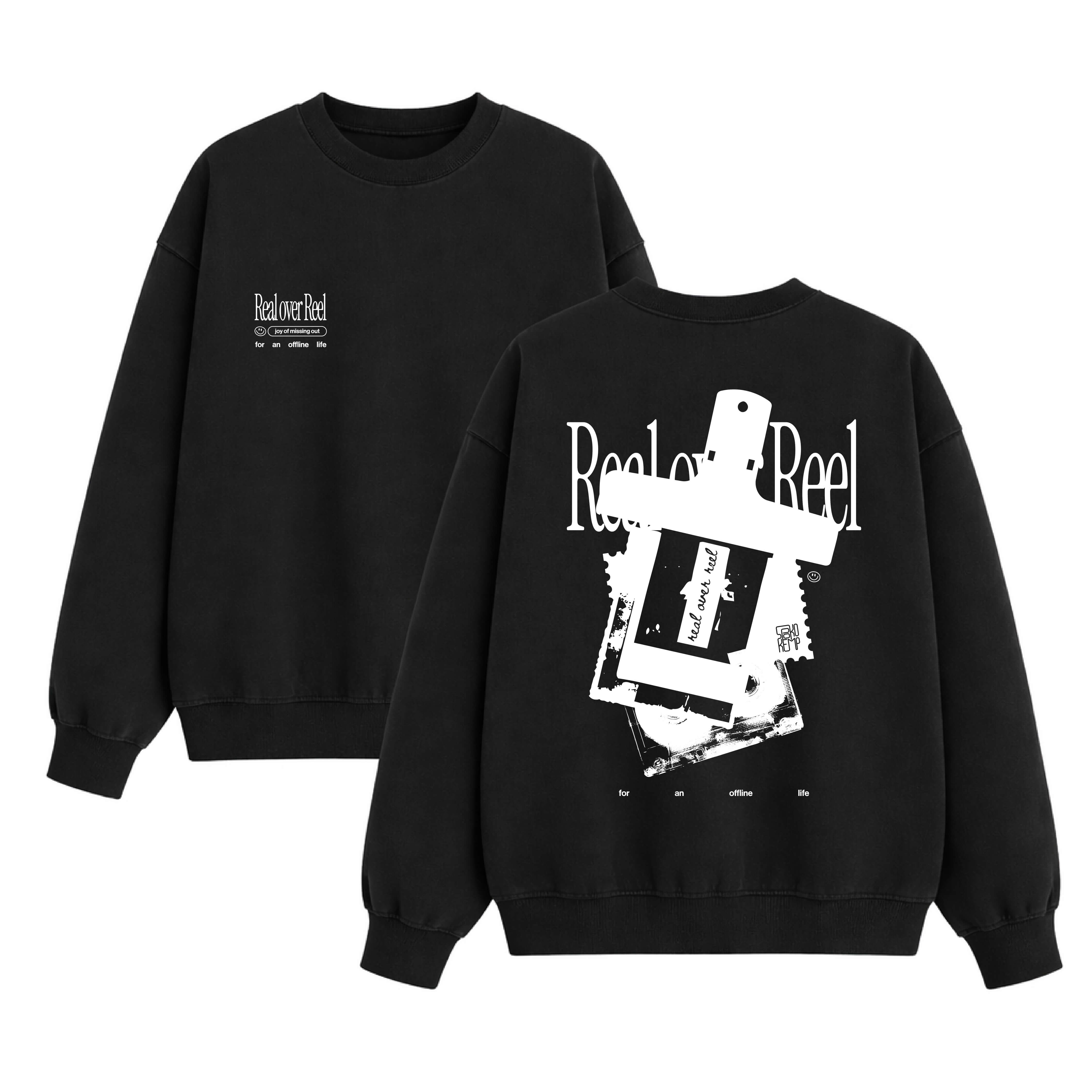 black sweatshirt biały-spokokemp